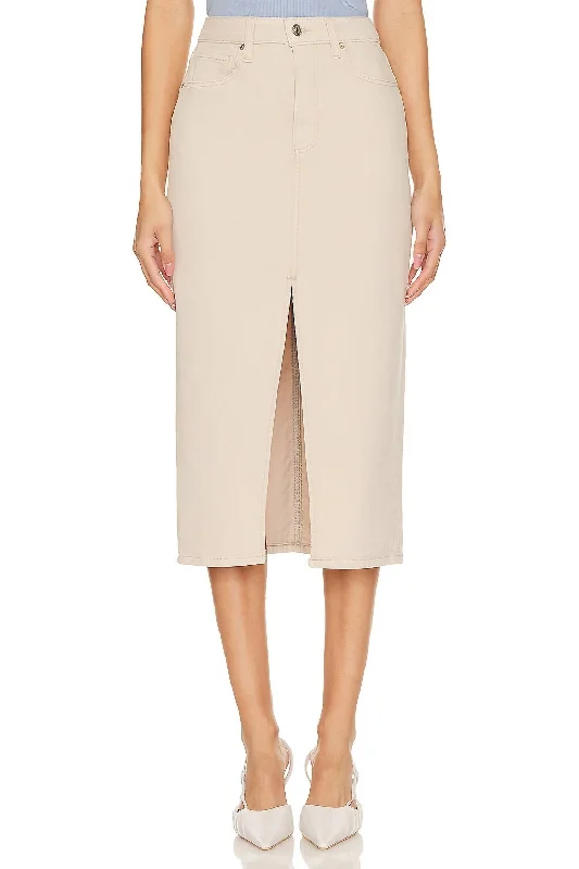 women's wool skirtsAngela Midi Skirt In Soft Beige