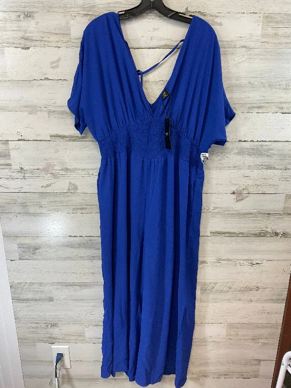 women's jumpsuits for tall womenJumpsuit By CURVE SOUL In Blue, Size: 2x