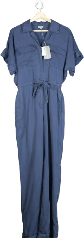 women's jumpsuits with rufflesOliver Bonas Blue Lyocell Utility Jumpsuit UK 10