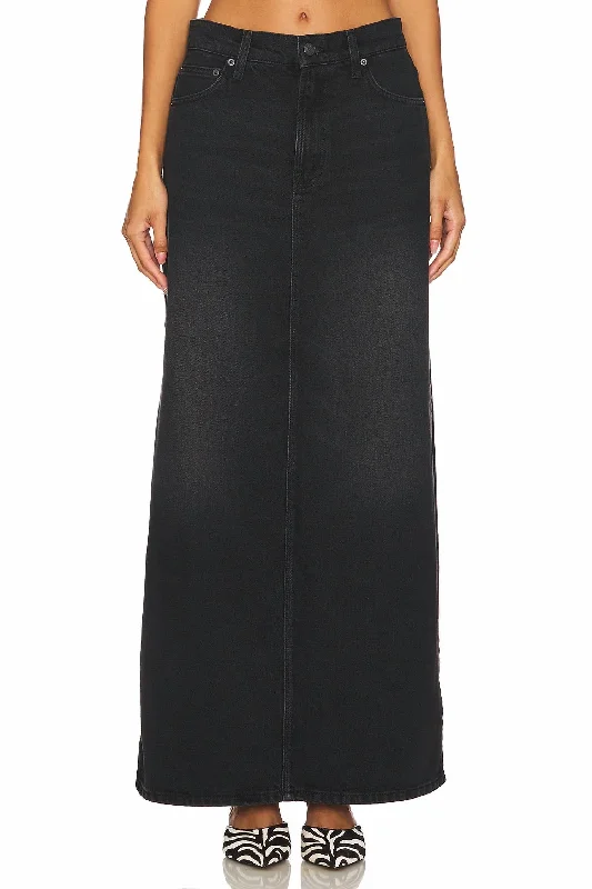 women's button-down skirtsFun Dip Slice Maxi In Black