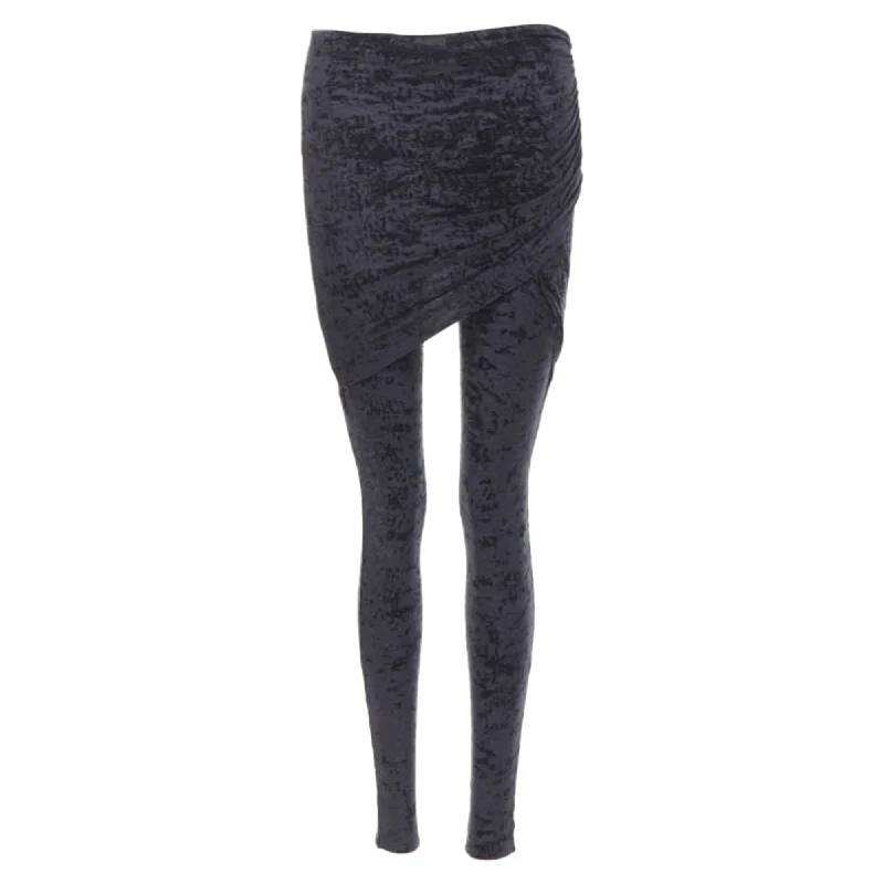 women's denim jeans with leather back pocketsBalenciaga Demna Crushed Velvet Draped Front Legging