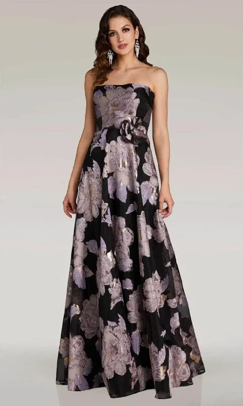 women's statement dressesGia Franco 12373 - Floral A-Line Evening Dress