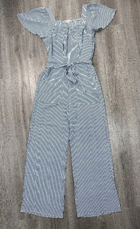 women's jumpsuits with cinched waistsJumpsuit By Monteau In Blue & White, Size: S