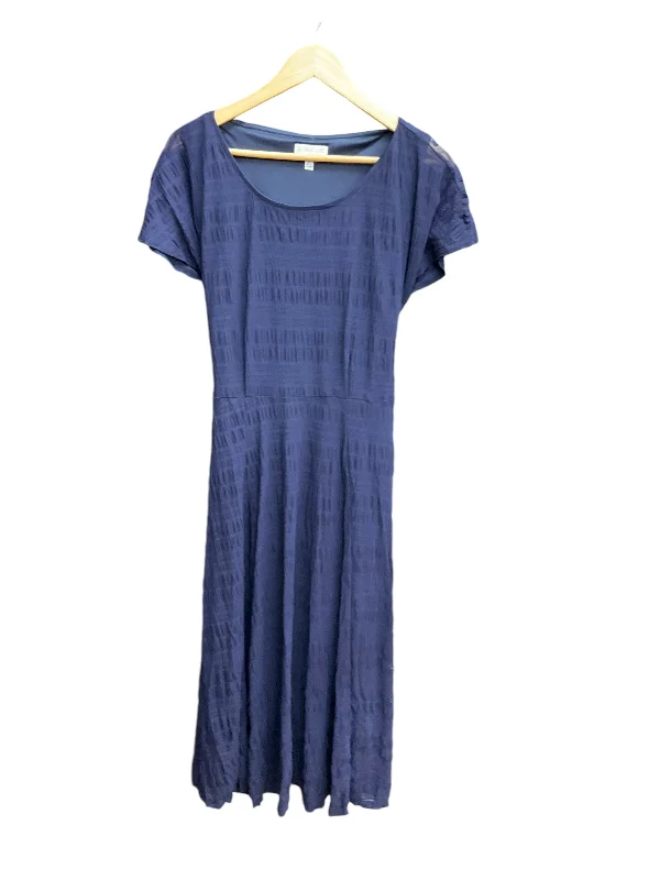 women's lace-up dressesDress Casual Midi By Signature By Robbie Bee In Navy, Size: L