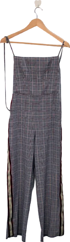 women's jumpsuits for gym sessionsTopshop Plaid Jumpsuit UK 6