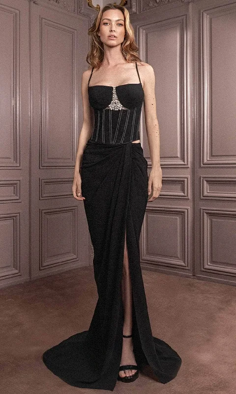 women's hourglass figure dressesGatti Nolli Couture GA-7005 - Corset Bodice Evening Dress