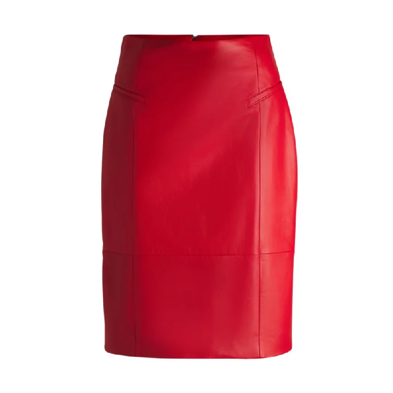 women's high-slit skirtsPencil skirt in lustrous leather