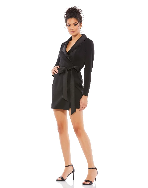 women's eco-friendly dressesLong Sleeve Tuxedo Mini Dress