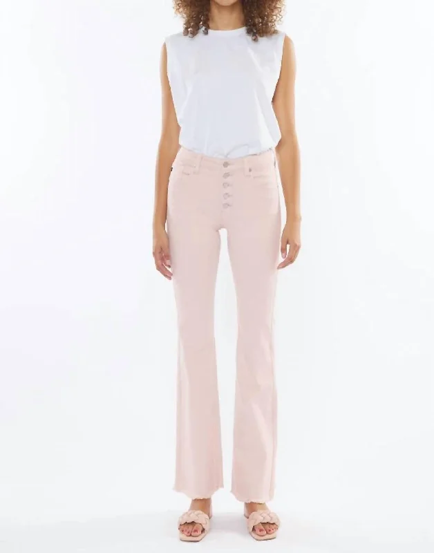 women's denim jeans with sequinsHigh Rise Flare Jean In Pink