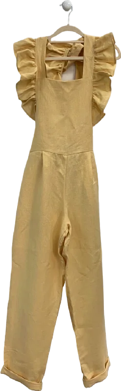 women's jumpsuits with pastel huesFreya Lillie Yellow Sustainable Luxe Jumpsuit UK 6/8