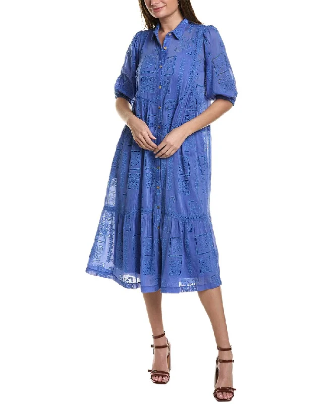 women's fashionable dressesJohnny Was Sadie Silk-Blend Midi Dress