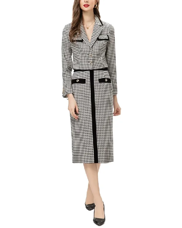 women's dressy skirtsBURRYCO 2pc Blazer & Skirt Set