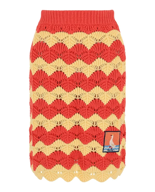 women's high-slit skirtsChevron Knit Skirt