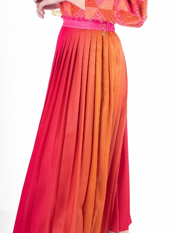 women's classic chiffon skirtsPleated Midi Skirt In Golden Hour