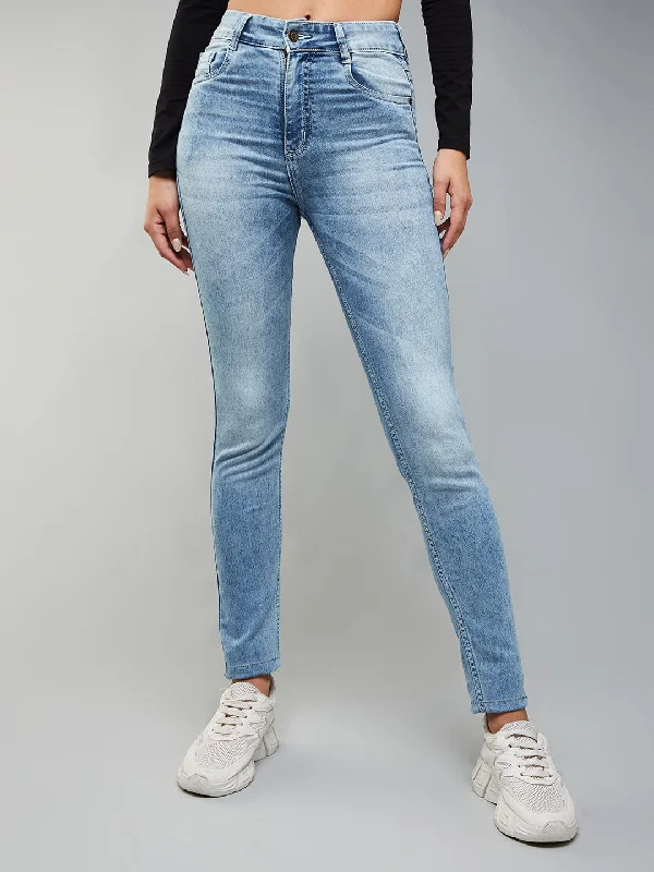 women's denim jeans for autumn24/7 Comfort Women's Light Blue Slim Fit High Rise Denim Stretchable Jeans