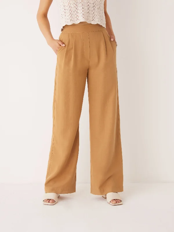 women's patterned pantsThe Sally Wide Leg Fluid Pant in Ginger