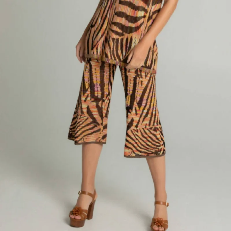 women's winter pantsAnimal Print Wide Leg Crop In Tiger