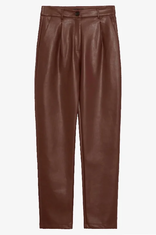 women's leather pantsCataro Cigarette Pant In Dark Chocolate