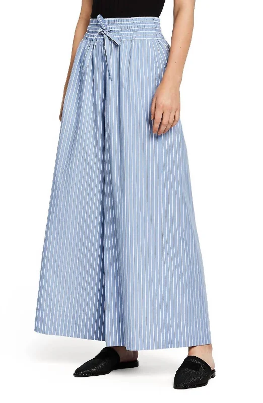 women's sweatpantsCrispy Wide Leg Pant In Blue/white