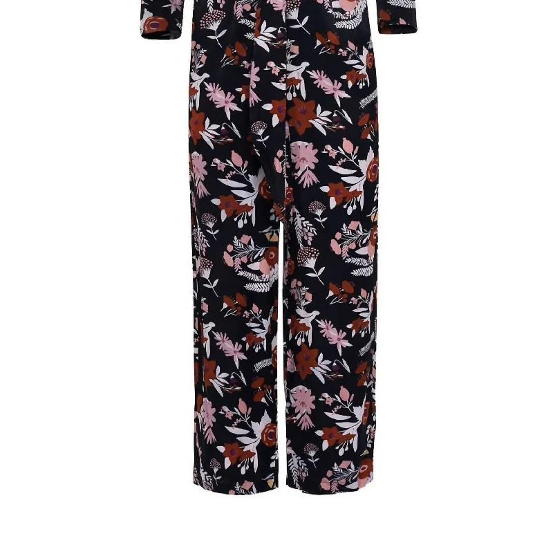 women's formal pantsElis Jumpsuit In Dusty Floral Black