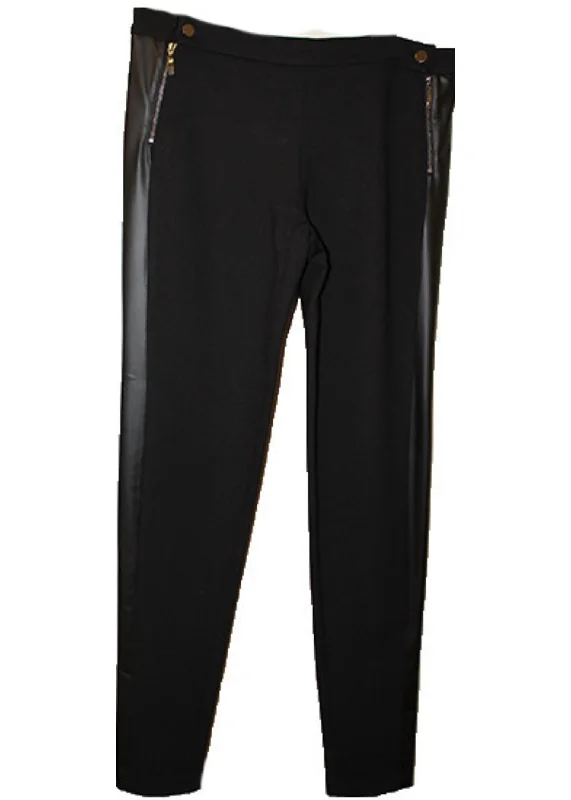 women's high-slung pantsFaux Leather Straight Pant In Black