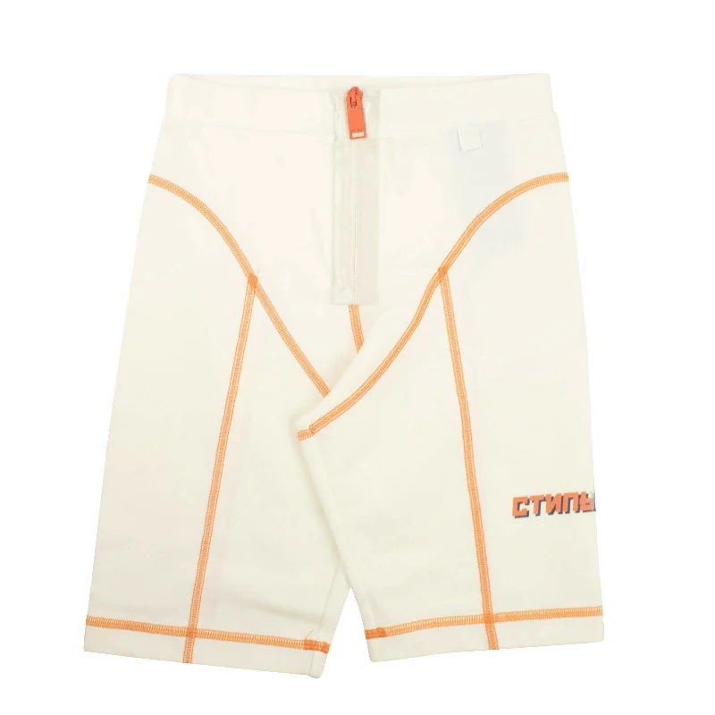 women's skiing pantsHeron Preston Stitch Biker Shorts - White/Orange