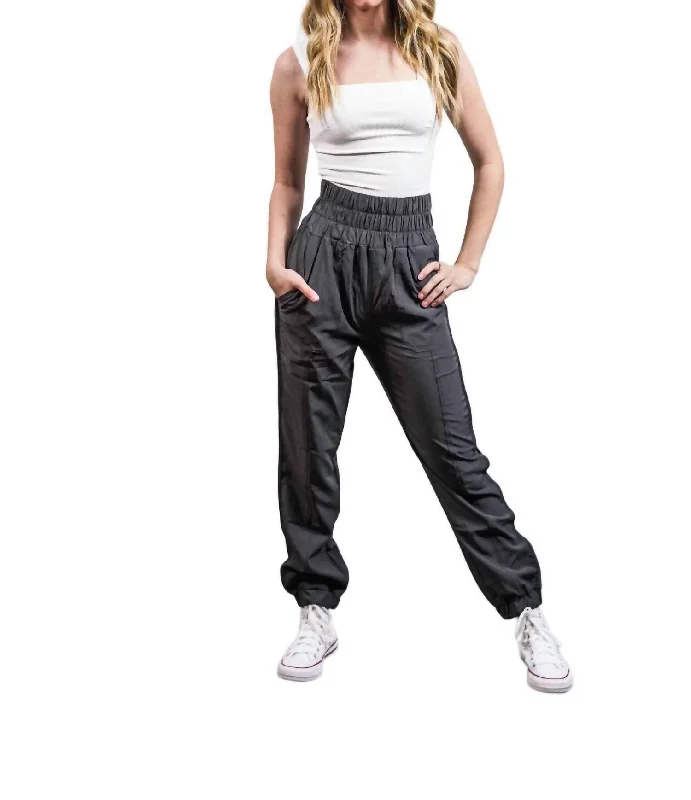 women's maternity pantsHigh Waisted Joggers In Charcoal