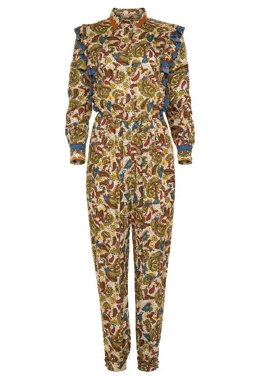 women's patched pantsLais Jumpsuit In Paisley Cream