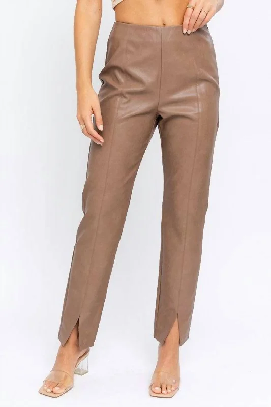 women's capri pantsNew York Minute Pleather Pants In Brown