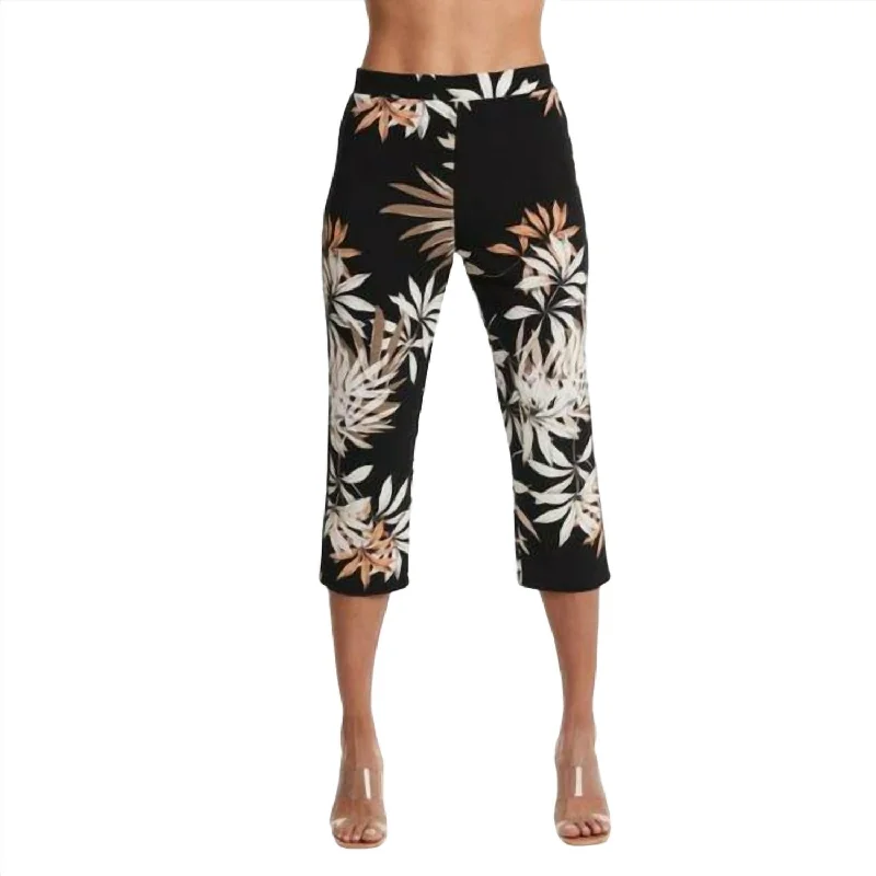 women's high-performance pantsPalm Tree Crop Pant In Black Palm