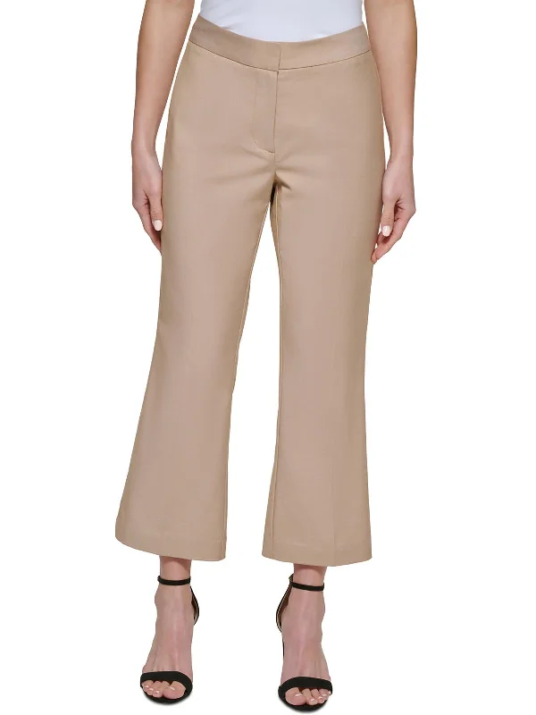 women's formal pantsPetites Womens Crop Knit Wide Leg Pants