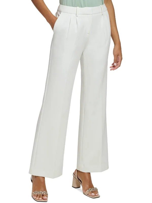 women's low-rise pantsPetites Womens Pleated Crepe Dress Pants