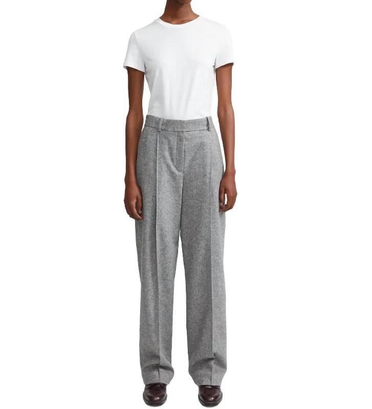 women's high-performance pantsSpeckled Wool Pleated Trouser In Grey