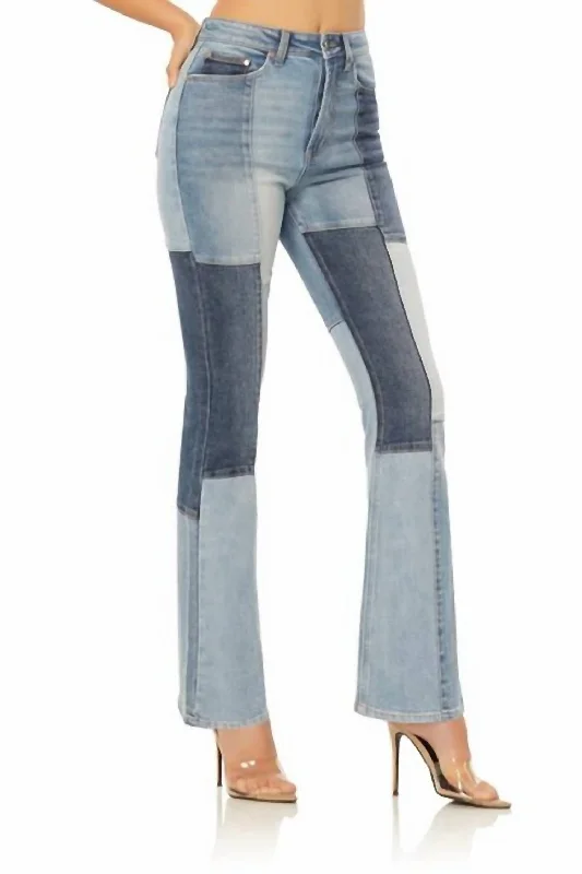 women's yoga pantsSylar Slim Flare Jean In Light Wash