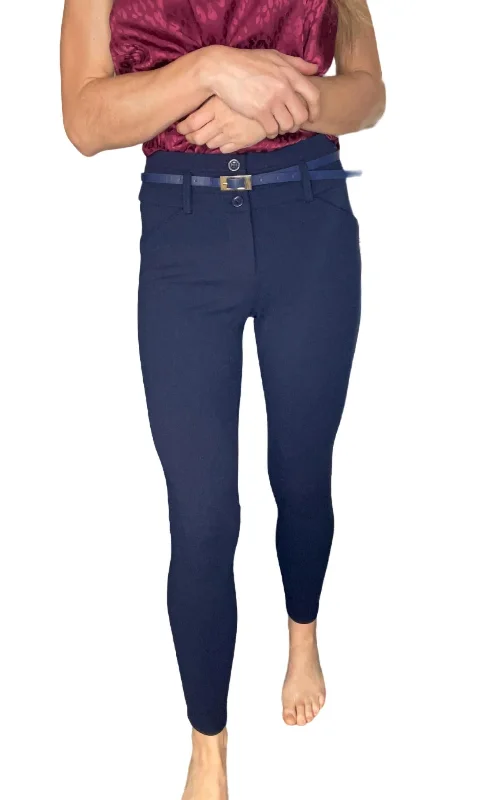 women's wool pantsWomen's Super Skinny Dress Pants With Removable Belt In Navy