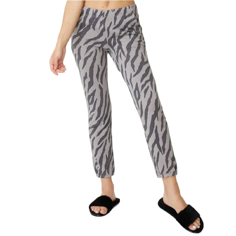 women's maternity pantsZebra Jogger Sweatpants In Grey Combo