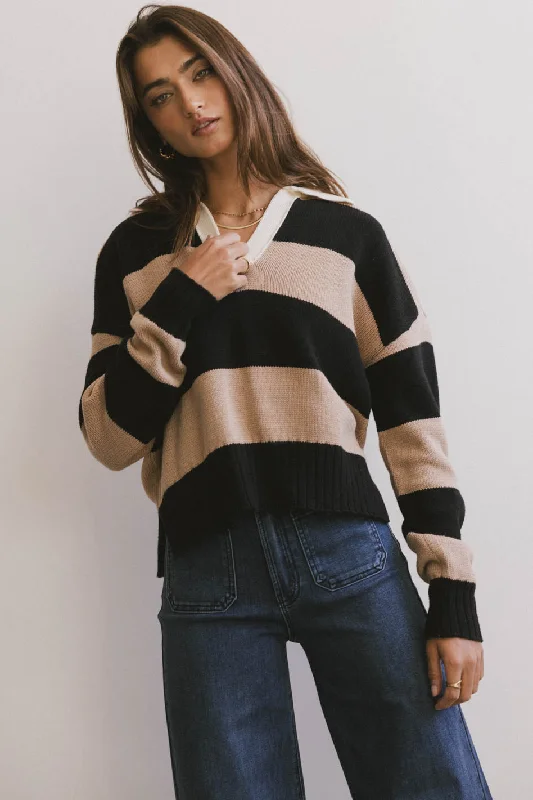 women's handmade dressesAkari Striped Sweater in Camel