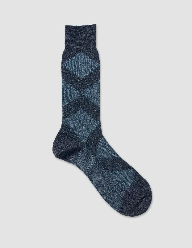 women's work dressesARGYLE WOOL MID CALF SOCK - CHARCOAL