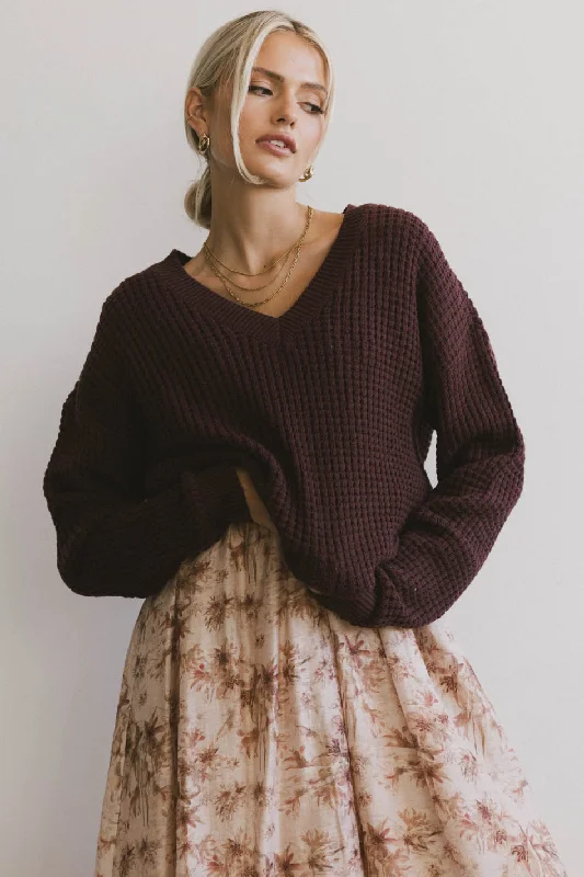 women's statement dressesRaychel Knit Sweater in Burgundy