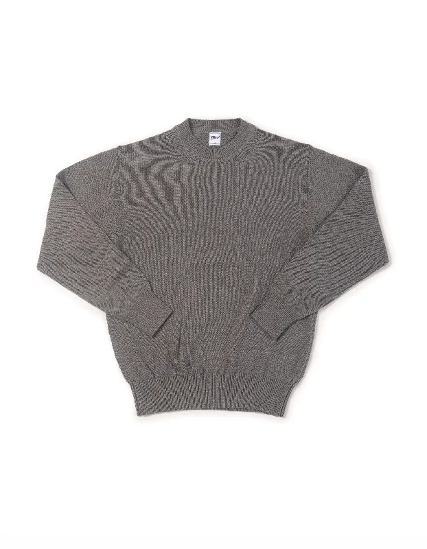 women's wrinkle-resistant dressesSOLID COTTON CREW NECK SWEATER - LIGHT GREY