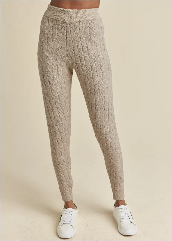 women's tall dressesCable Knit Leggings - Oatmeal Heather