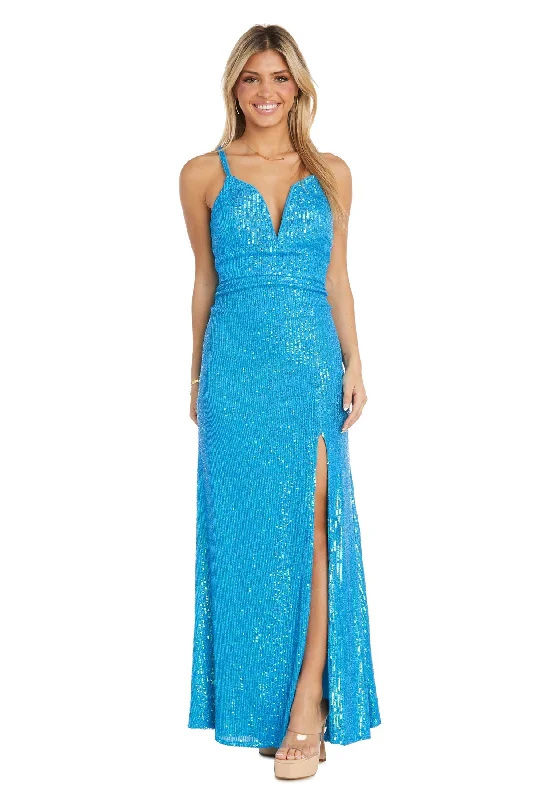 women's plus-size dressesMorgan & Co 12935P Long Sequin Formal Petite Prom Dress